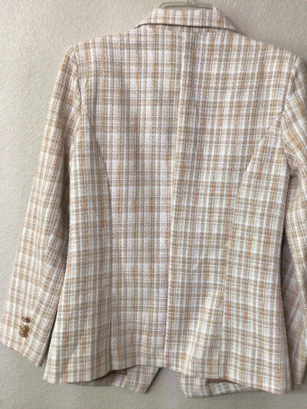 Attitude Unknown double breasted tweed blazer with gold buttons. Size S - Picture 2 of 7